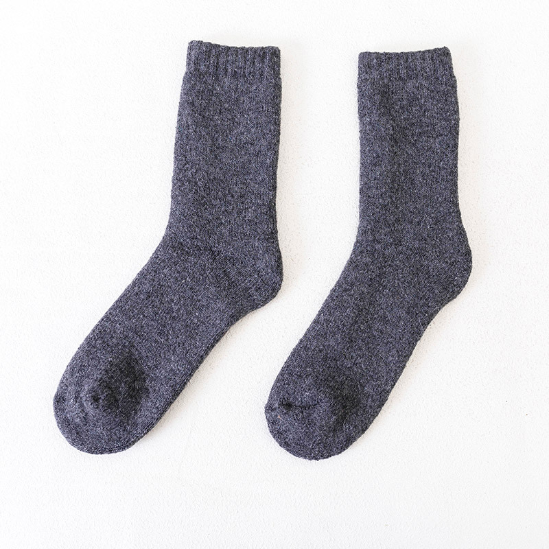 Men Winter Thick Terry Socks Thick Wool Socks  Solid Color Rabbit Wool Socks Warm Towel Socks Wholesale